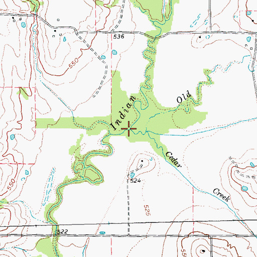 Topographic Map of Arnold Creek, TX