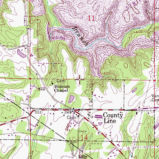 Topographic Map of South Carbon Mine, AL