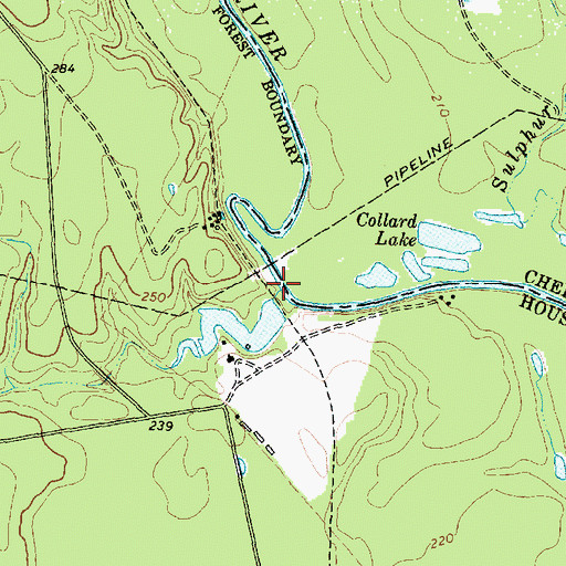 Topographic Map of Bluff Creek, TX