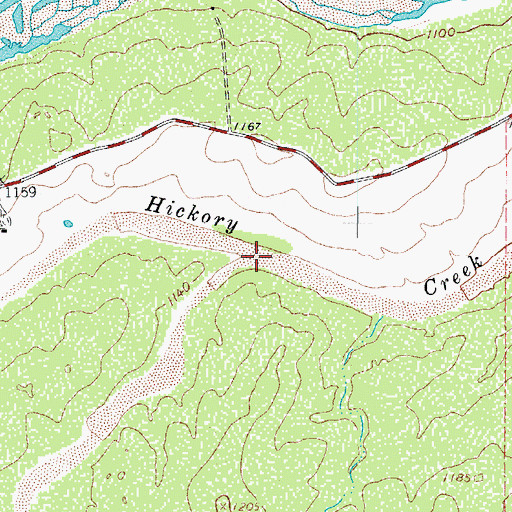 Topographic Map of Bullhead Creek, TX
