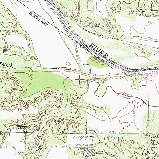 Topographic Map of Canal Creek, TX