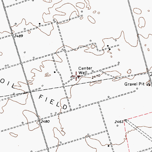 Topographic Map of Center Well, TX