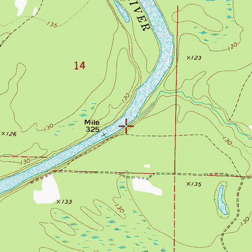 Topographic Map of Carraways Bluff, AL