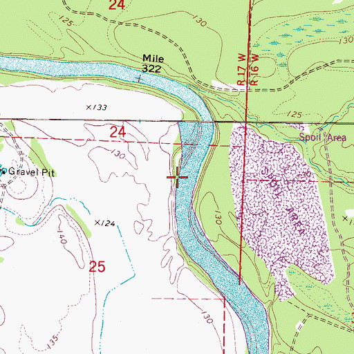 Topographic Map of Colemans Landing (historical), AL