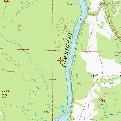 Topographic Map of Damsite West Bank Public Use Area, AL