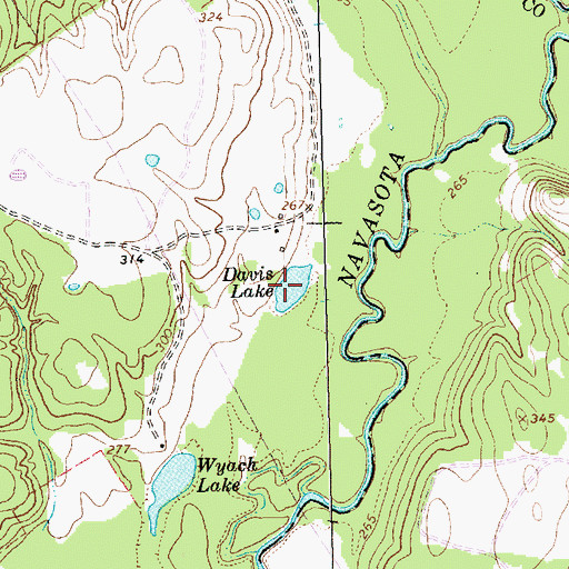 Topographic Map of Davis Lake, TX