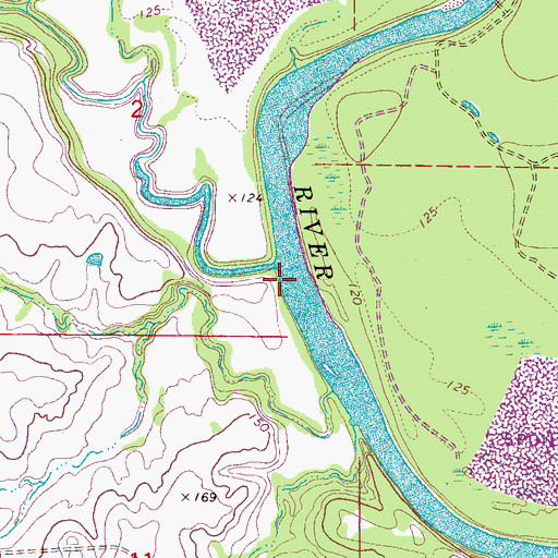 Topographic Map of Skinners Landing, AL