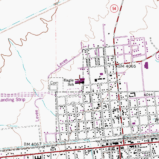 Topographic Map of Eagle School, TX