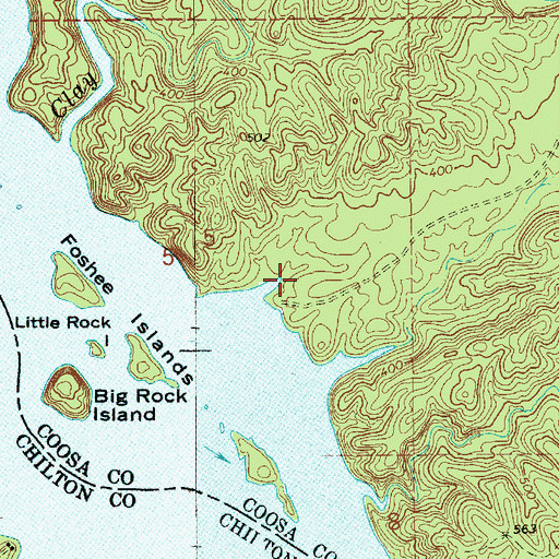 Topographic Map of Blackmons Landing, AL