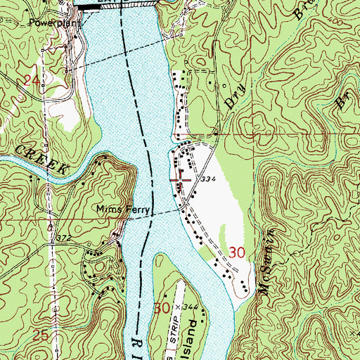 Topographic Map of Cedar Circle Fish Camp, AL