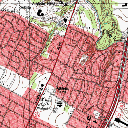 Topographic Map of Eubank Acres, TX