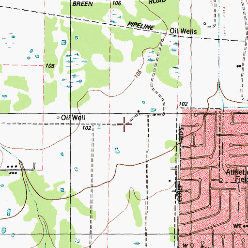 Topographic Map of Fairbanks Oil Field, TX