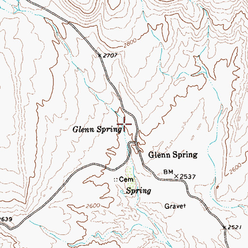Topographic Map of Glenn Spring, TX