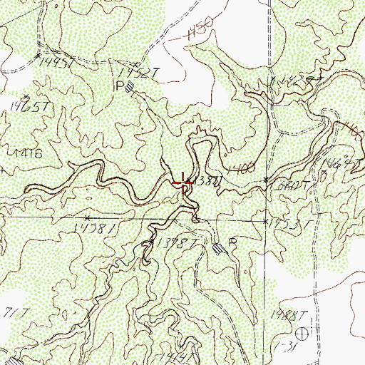 Topographic Map of Half Circle Creek, TX