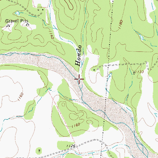 Topographic Map of Hondo Creek, TX