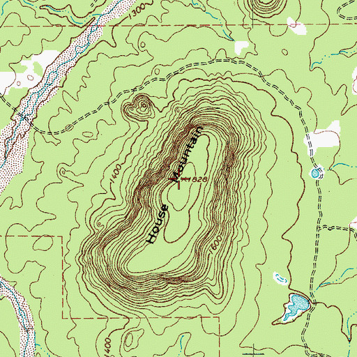 Topographic Map of House Mountain, TX