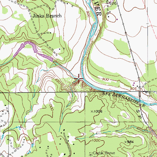 Topographic Map of Jinks Branch, TX
