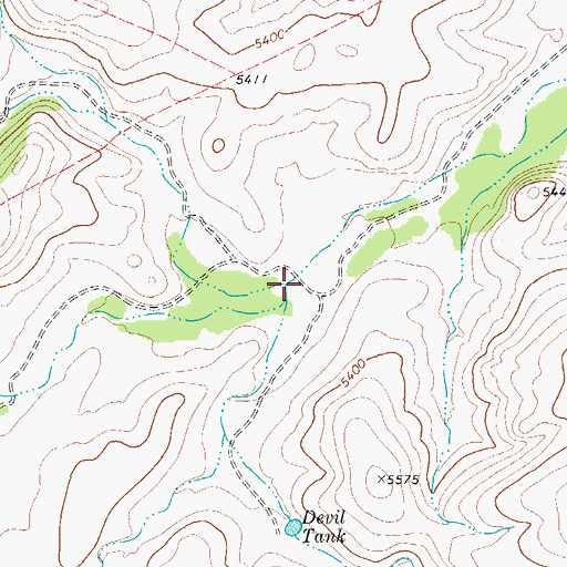 Topographic Map of Jones Canyon, TX