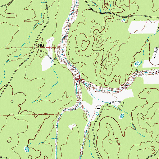 Topographic Map of Left Hand Creek, TX
