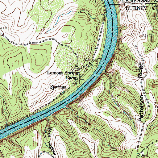 Topographic Map of Lemons Springs Camp, TX