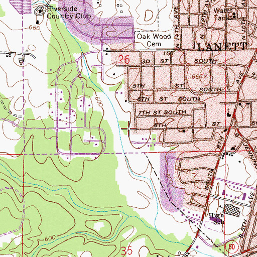 Topographic Map of West Side Park, AL