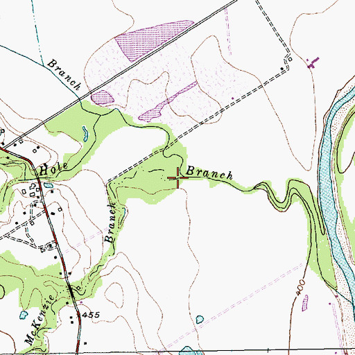 Topographic Map of McKenzie Branch, TX