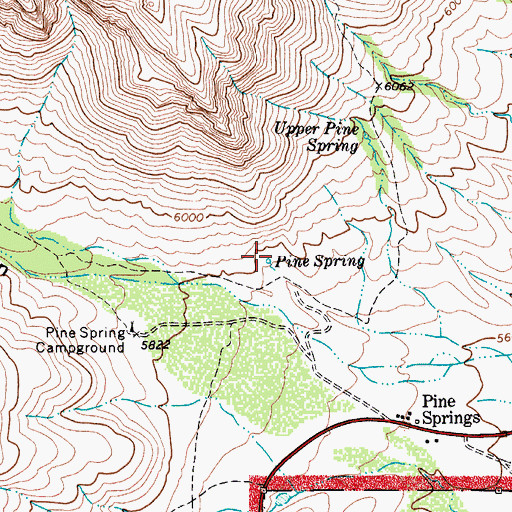 Topographic Map of Pine Spring, TX