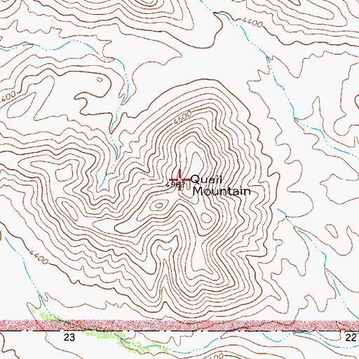 Topographic Map of Quail Mountain, TX