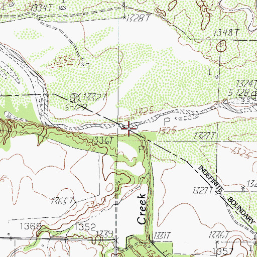 Topographic Map of Raggedy Creek, TX