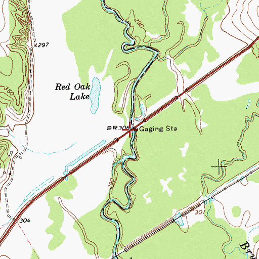 Topographic Map of Red Oak Creek, TX