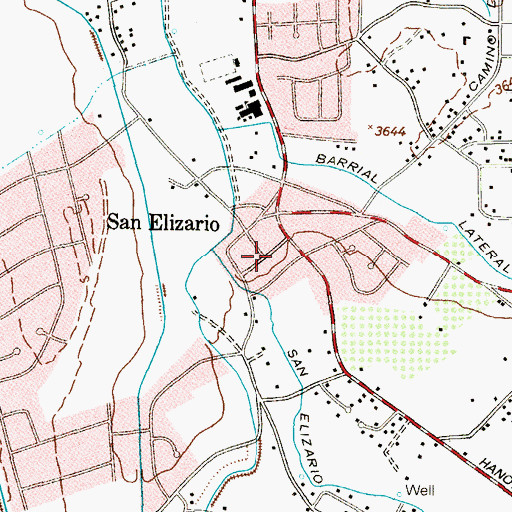 Topographic Map of San Elizario, TX