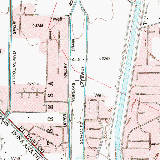Topographic Map of Schultz Lateral, TX