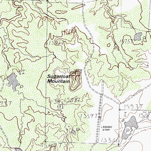 Topographic Map of Sugarloaf Mountain, TX