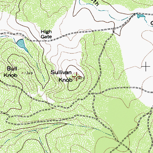 Topographic Map of Sullivan Knob, TX