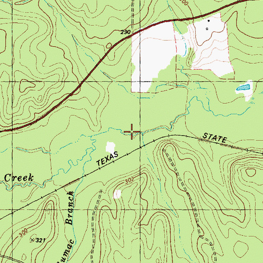 Topographic Map of Sumac Branch, TX