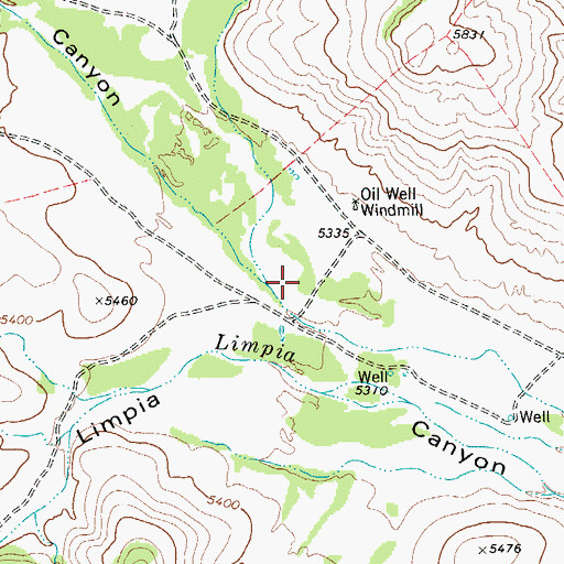 Topographic Map of Tuly Canyon, TX