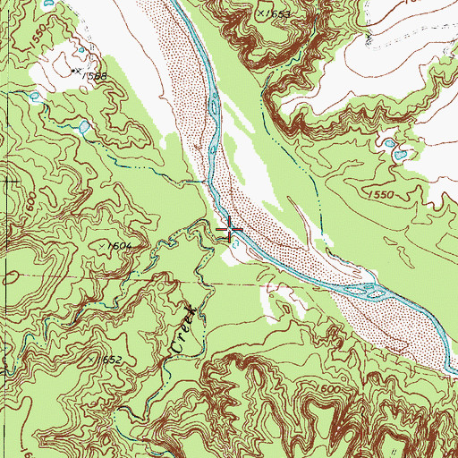 Topographic Map of Turkey Roost Creek, TX