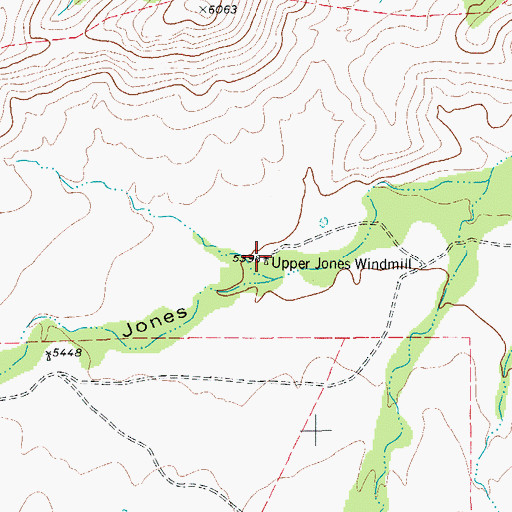 Topographic Map of Upper Jones Windmill, TX