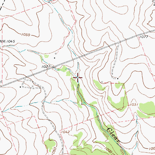 Topographic Map of West Branch Clear Creek, TX