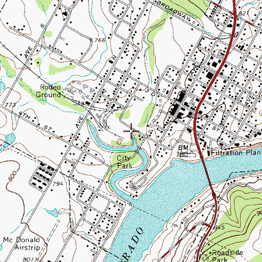 Topographic Map of Whitman Branch, TX