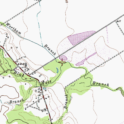 Topographic Map of Wortham Branch, TX