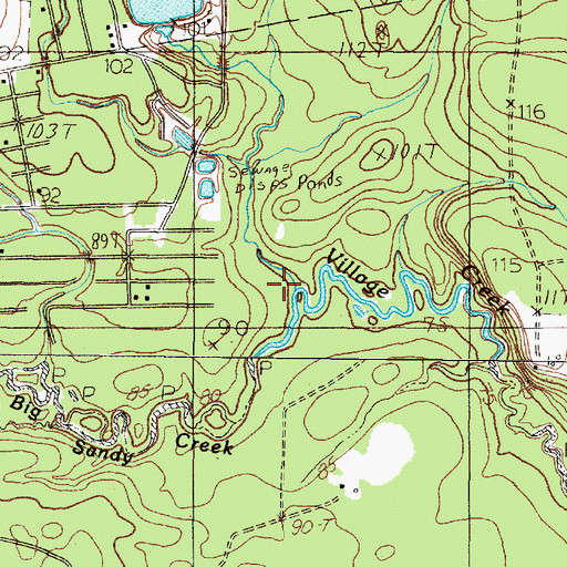 Topographic Map of Big Sandy Creek, TX