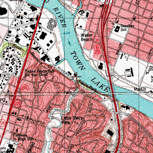 Topographic Map of Blunn Creek, TX