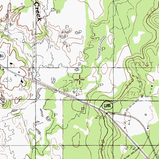 Topographic Map of Colliers Creek, TX