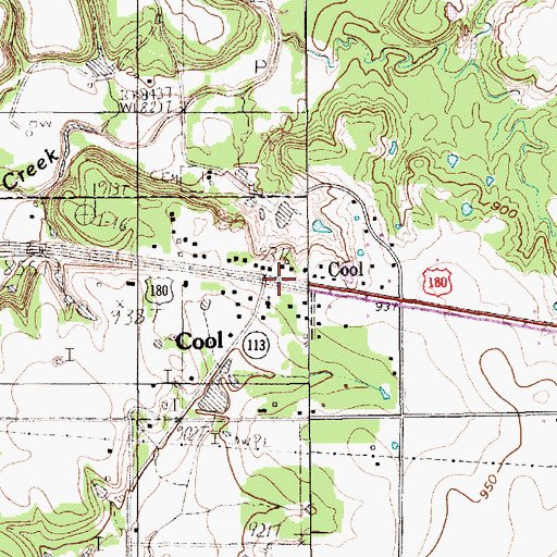 Topographic Map of Cool, TX