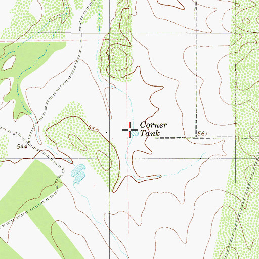 Topographic Map of Corner Tank, TX