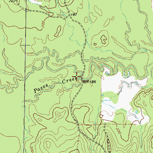 Topographic Map of Paces Creek, TX
