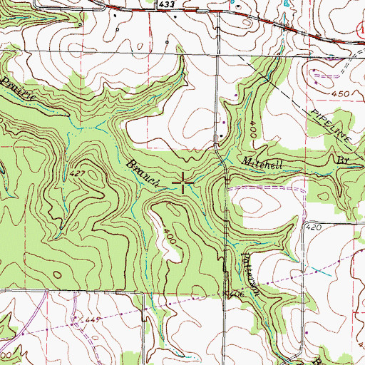 Topographic Map of Patterson Branch, TX