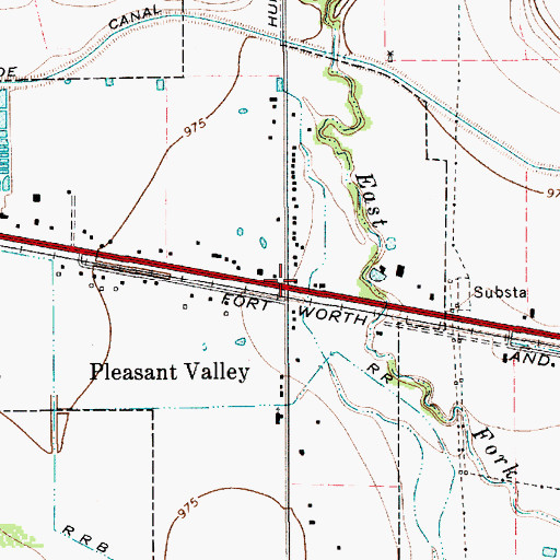 Topographic Map of Pleasant Valley, TX