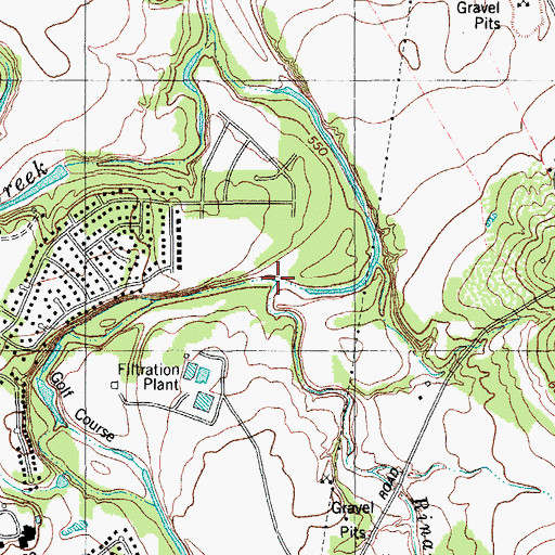Topographic Map of Rinard Creek, TX
